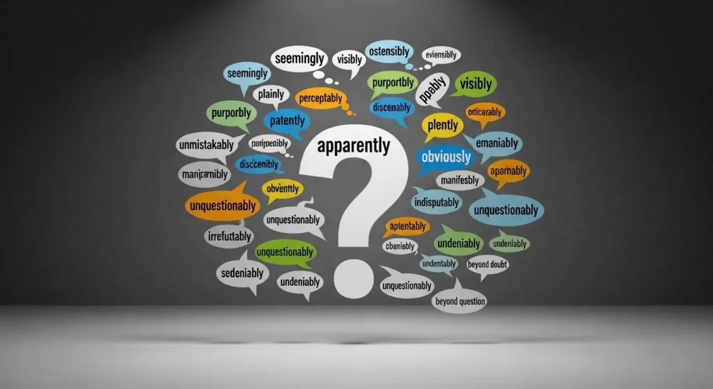 Synonyms of Apparently