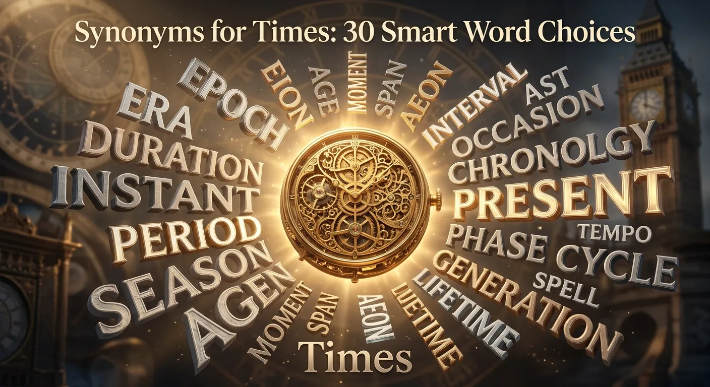 Synonyms for times showing occasions, periods, moments, events, and other useful alternatives