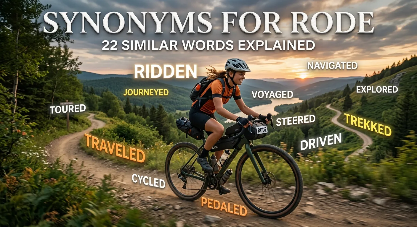 Synonyms for rode with alternative words for riding and travel