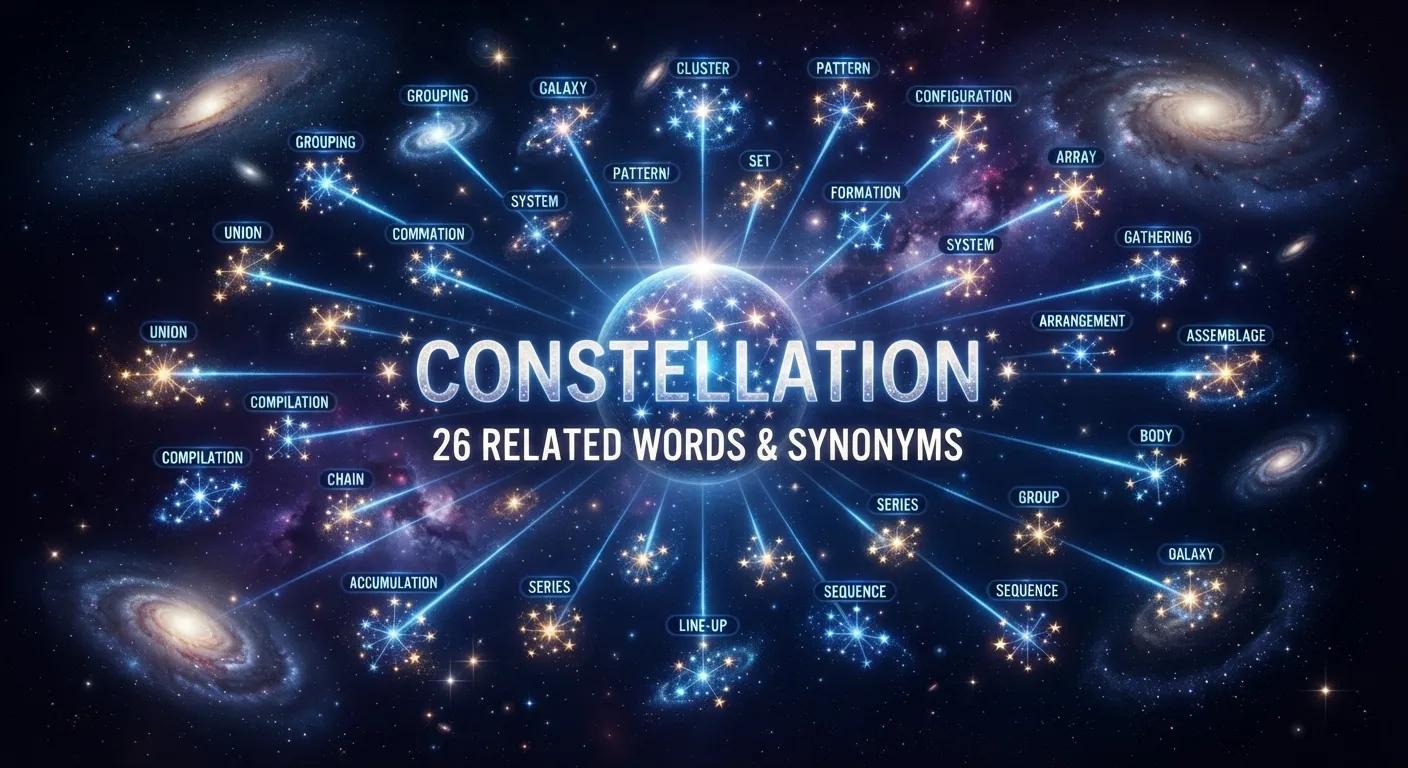 Synonyms of constellation with related words for star patterns, groups, and arrangements