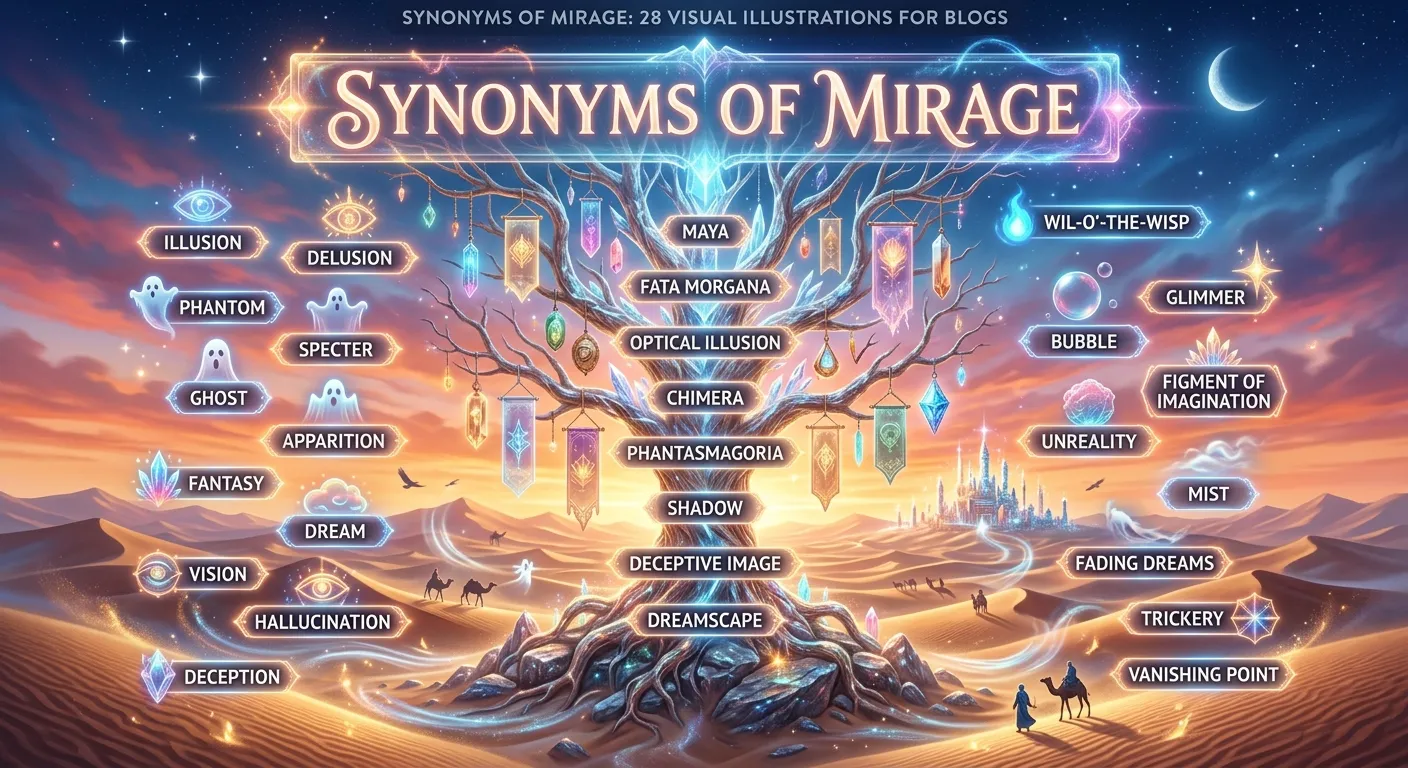 Synonyms of mirage: 24 useful alternatives
